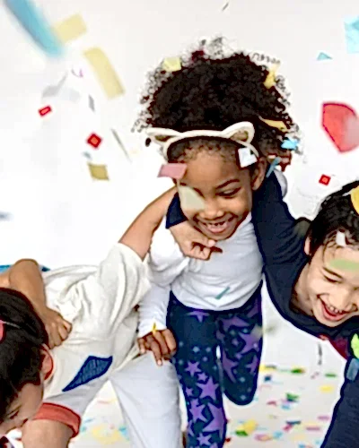 Group of kids celebrate party fun together